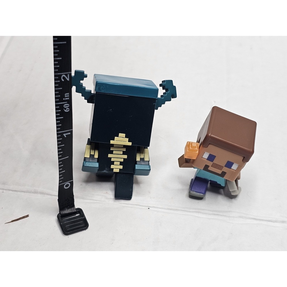 Minecraft Mini Figures Steve & Warden Style – Lot of 2 Action Figures